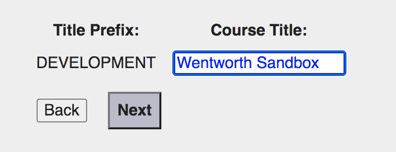 Screenshot of the text box in which users can enter a title for the course they're requesting